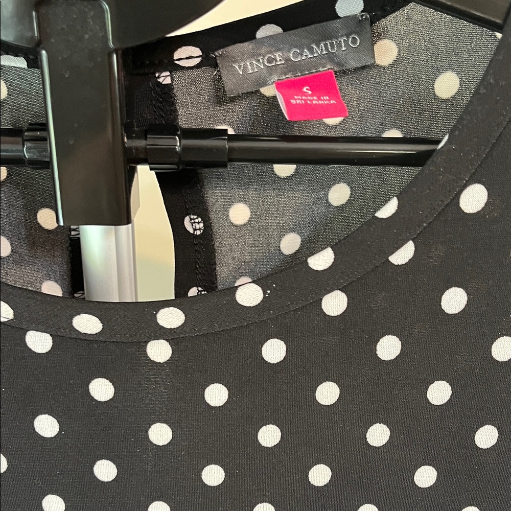 NWOT Vince Camuto Black and White Polka Dot Maxi Dress - Picture 6 of 11